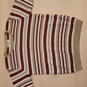 EUC Vintage 70s Alfred Dunner Striped Lightweight Short Sleeve Sweater